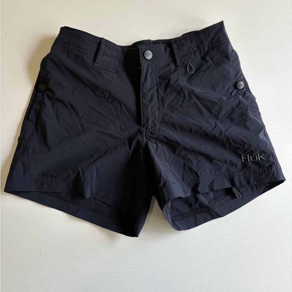 Huk Black Cargo Shorts Lightweight Quick-Drying
